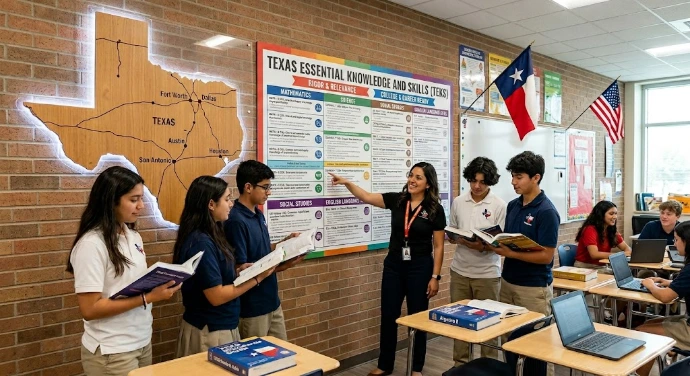 Teacher presenting to students