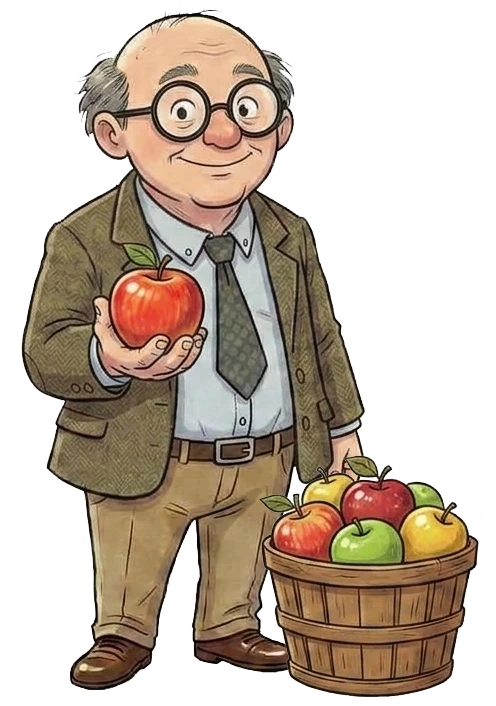 Veteran Teacher holding an apple